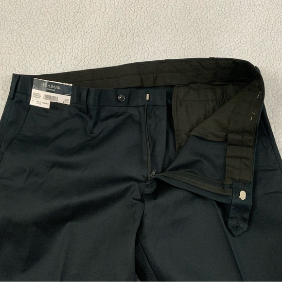 Jos. A. Bank Traveler’s Collection Pants 38x32 Navy Blue 100% Cotton Flat Front - Picture 7 of 16